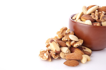 Mix nuts  on white background