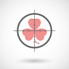 Crosshair icon with a clover