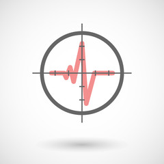 Crosshair icon with a heart beat sign