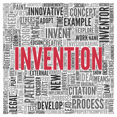 INVENTION Concept Word Tag Cloud Design