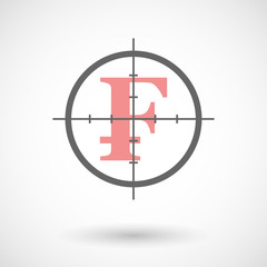 Crosshair icon with a swiss frank sign