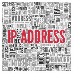 IP ADDRESS Concept Word Tag Cloud Design
