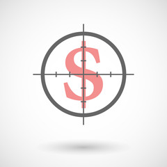 Crosshair icon with a dollar sign