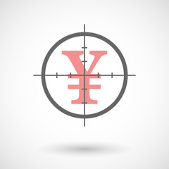 Crosshair icon with a yen sign