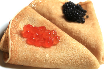 pancakes with caviar