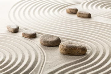 Fotobehang Stenen in het zand zen stenen