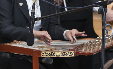 Hands and Arabian Qanun Musical Instrument