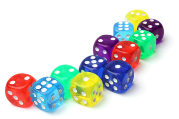 Many-colored dice set