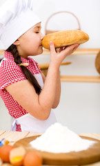 Girl making bread