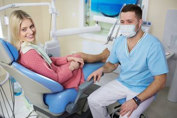 Patient girl in dentist