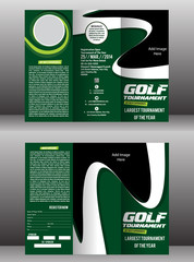 tri fold golf brochure & flyer template