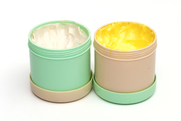 cream on the white background