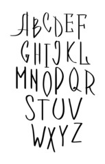 Handwritten font in typographic serif style font.