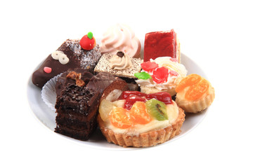 different sweet desserts isolated
