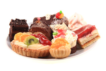 different sweet desserts isolated