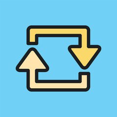 Repeat two arrows icon.