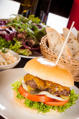 Cheeseburger with cole slaw