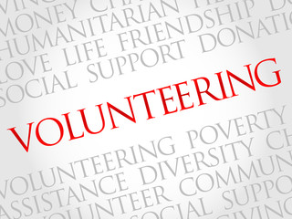 Volunteering word cloud concept
