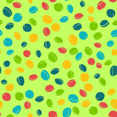 Plums and Apricots.  Various colored. Funny Seamless Pattern.