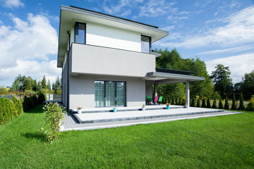 Modern house from the outside