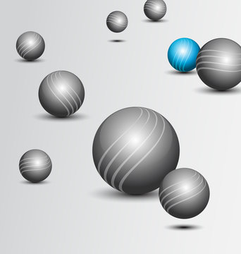 Abstract technology background with balls
