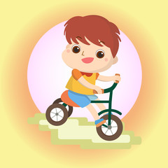 boy on bike Mascot cartoon great for any use. Vector EPS10.