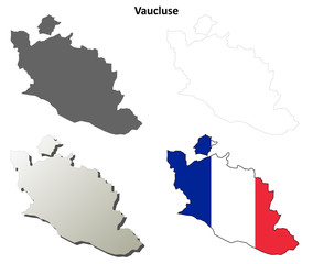 Vaucluse (Provence) outline map set