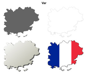 Var (Provence) outline map set