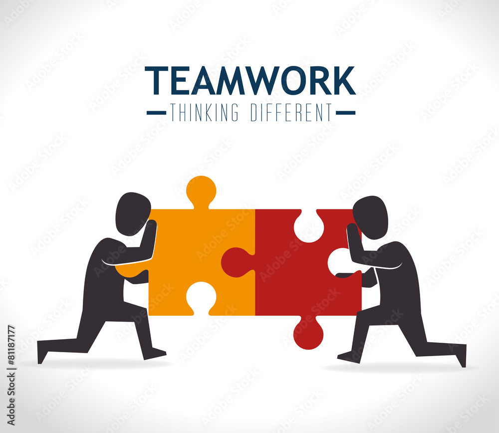 Sticker teamwork design.