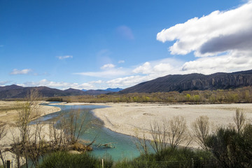 Obraz premium river near Digne les Bains in the Alps