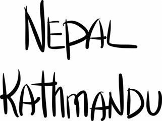 Nepal, Kathmandu, hand-lettered