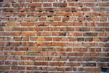 Old wall of red brick.