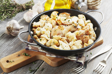 Roasted cauliflower with chicken