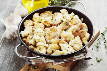 Roasted cauliflower with chicken