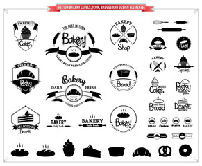 Vector Bakery Logo Templates, Labels and Design Elements