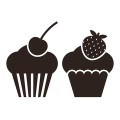 Muffins. Cupcake icons