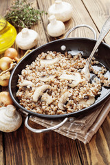 Buckwheat porridge with mushrooms