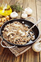 Buckwheat porridge with mushrooms