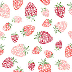 Endless strawberry texture, seamless berry background. Abstract