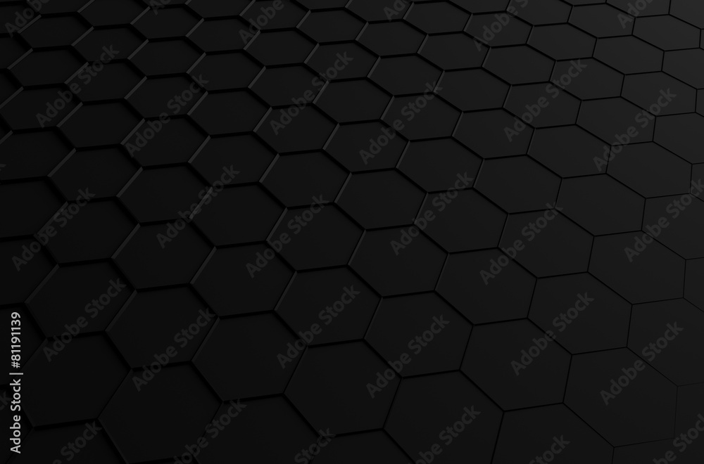 Poster abstract 3d rendering of futuristic surface with hexagons.