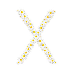 Flora Daisy Design Alphabet Vector Illustartion