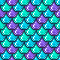 Seamless colorful river fish scales