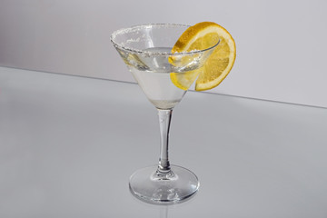 Martini glass with a lemon