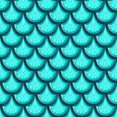 Seamless turquoise river fish scales