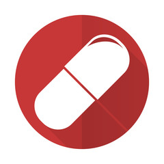 drugs red flat icon medical sign
