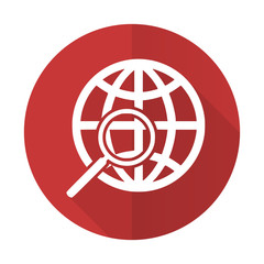 search red flat icon