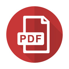 pdf file red flat icon