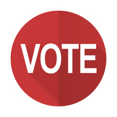 vote red flat icon