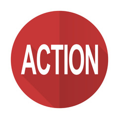 action red flat icon