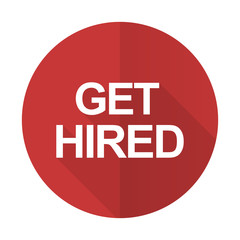 get hired red flat icon